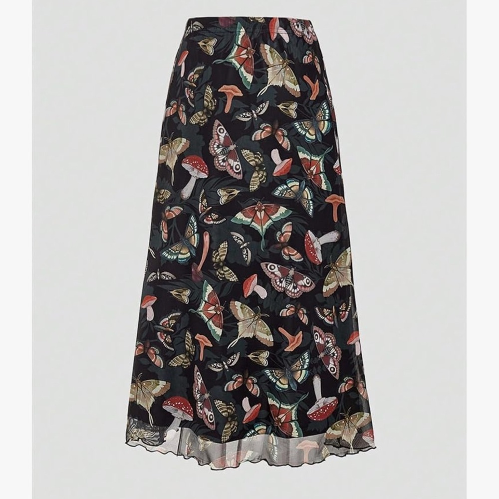 Floral Black Maxi Skirt